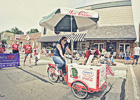 Person Serving Ice Cream